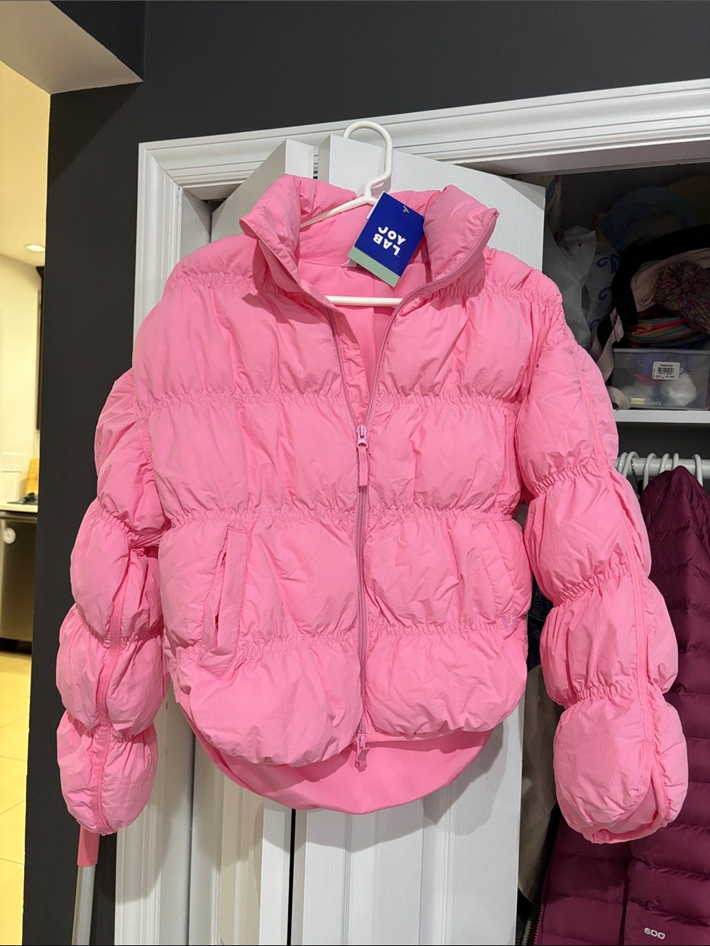 JoyLab Bubble Puffer Jacket in Hot Pink